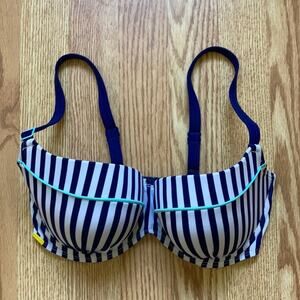 Cleo by Panache Striped Bikini Top, Size 30D